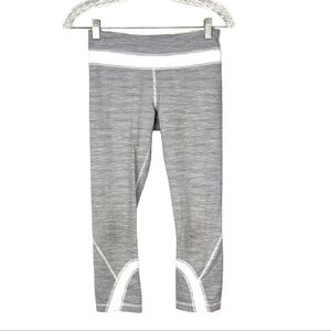 lululemon athletica Gray Leggings with White Accents | size 8